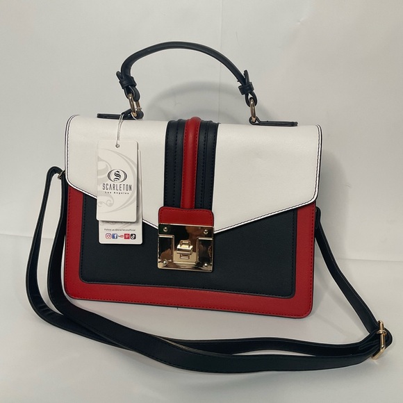 Scarleton High Quality Faux Leather Sturdy Shoulder Bag Gold Hardware Twist Lock - Picture 16 of 16